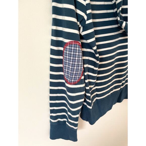 Matilda Jane Joanna Gaines Striped Quarter Zipper Hoodie Pullover Blue Size 10 - Picture 4 of 6